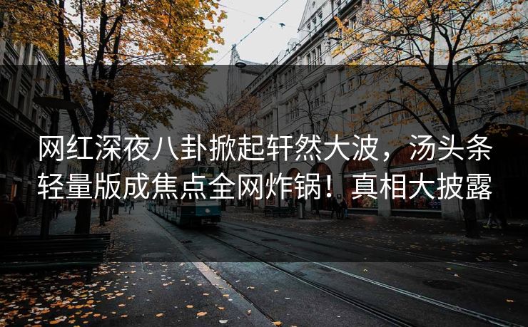 网红深夜八卦掀起轩然大波，汤头条轻量版成焦点全网炸锅！真相大披露