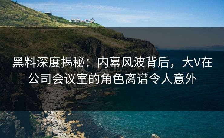 黑料深度揭秘：内幕风波背后，大V在公司会议室的角色离谱令人意外